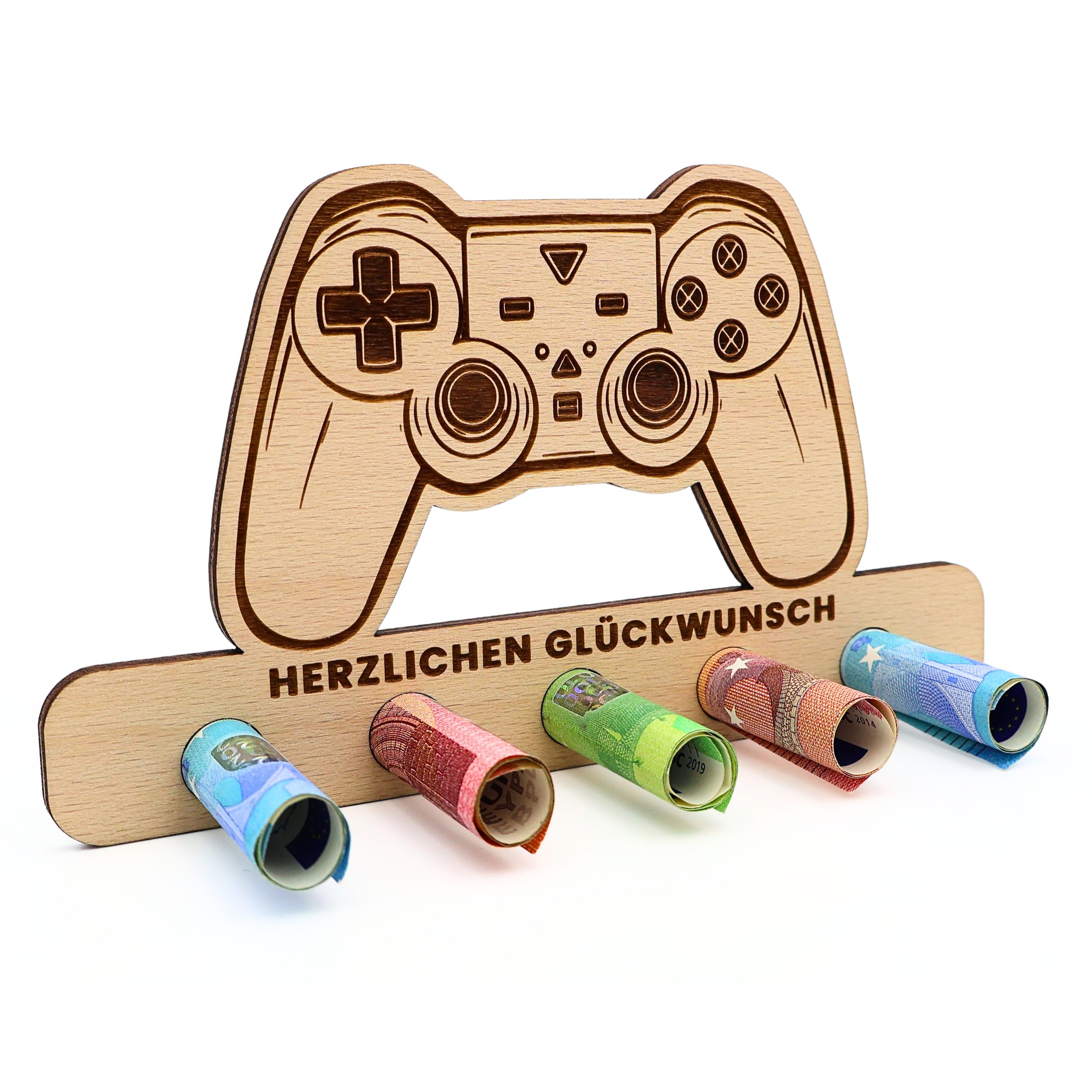 ZUKLA kleine Verpackung für Geldgeschenke - Gamer Geschenk - Geldgeschenk Verpackung Holz - Handmade - Gaming Geschenke für Jungs