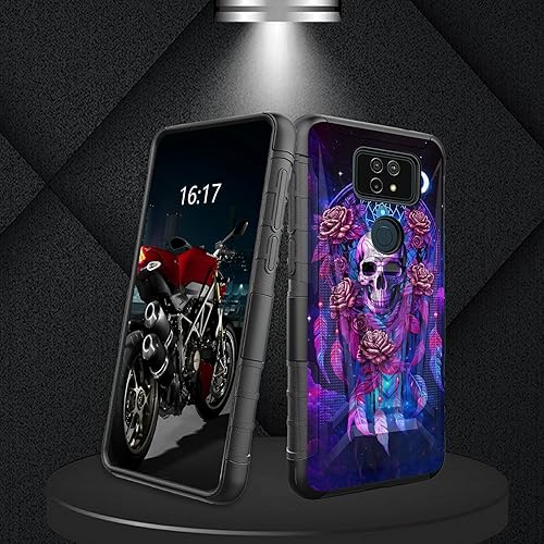 Miniatura 117 de AT&T Calypso 2 (U319AA) Funda con protector de pantalla de vidrio templado resistente con función atril integrado para debut de críquet, ciervo