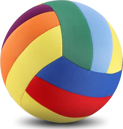 LINKBOY Balón de voleibol suave tamaño 4  Multicolor, silencioso, ligero para interiores para niños y uso en práctica