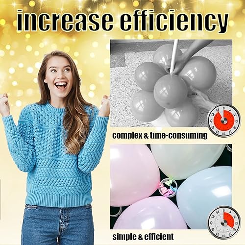 Miniatura 3 de 100pcs Ring Clips for Balloon Stand/Columns/Arches/Tower, Plastic Ties for Arch, Party Supplies Small Tools for Birthday/Wedding/Christmas/Halloween