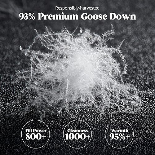 Miniatura 4 de puredown Edredón de plumón de ganso tamaño matrimonialqueen 800 grados de potencia de relleno 100 algodón relleno de edredón de gran tamaño para