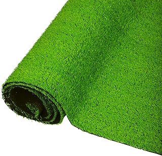 Trintion Artificial Grass 10mm Pile Height High-Density Fake Turf Realistic Looking Artificial Turf Roll for Patio Garden Lawn Dog Pets Fake Grass Mat Outdoor 4 x 1M