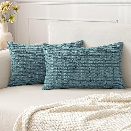 Vista 167 de MIULEE Pack of 2 Orange Corduroy Decorative Pillow Covers 20x20 Inch Soft Boho Striped Throw Pillow Covers Modern Farmhouse Home Decor for Halloween