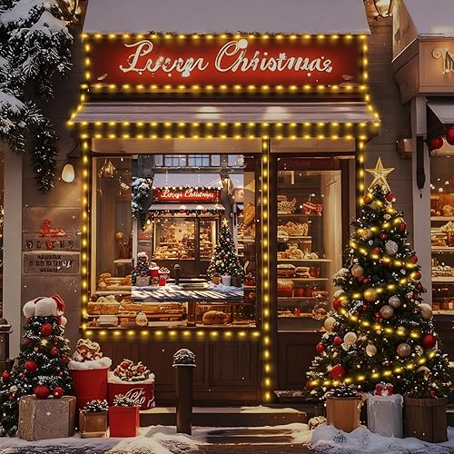 Miniatura 7 de Luces de Navidad de 262 pies, 800 luces LED para exteriores, alambre transparente para árbol de Navidad con 8 modos impermeables, tira de luces