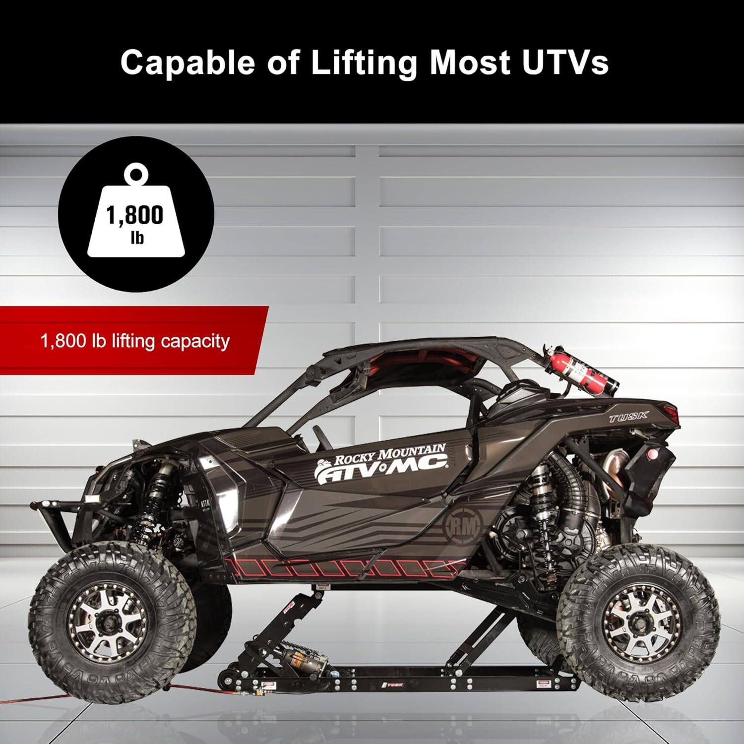 Tusk UTV Lift Universal Air/Hydraulic Garage Lift Compatible with Polaris/Can-Am/Honda/Yamaha/Kawasaki/CFMOTO