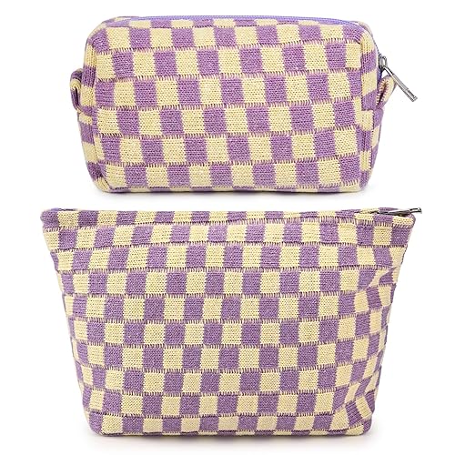 Checkered Makeup Bag Set