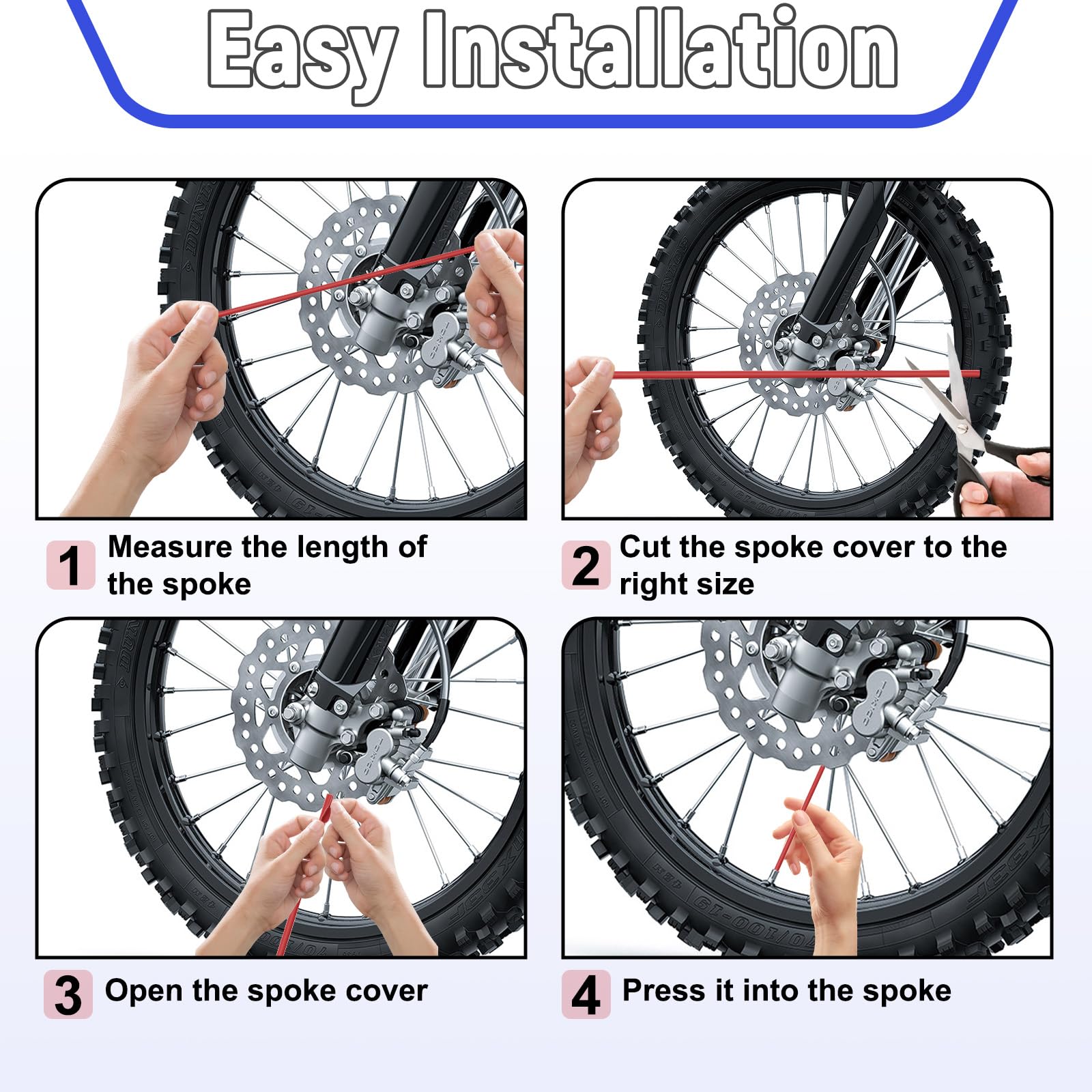 あお様用　LEATT バイク用スポークラップ Amazon.co.jp: ダートバイクスポークカバー、ホイールスポークラップ