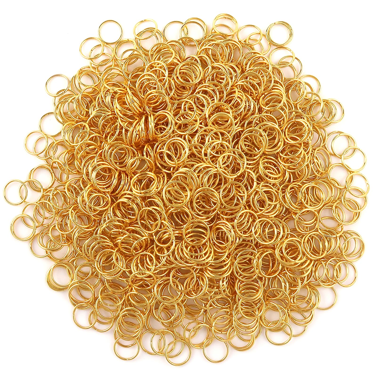 TOAOB 1000 stuks Springringen 5 mm Open Springringen Metaal Sieradenconnector Ketting Links Goud voor Kettingarmband doe-het-zelf Sieraden Maken