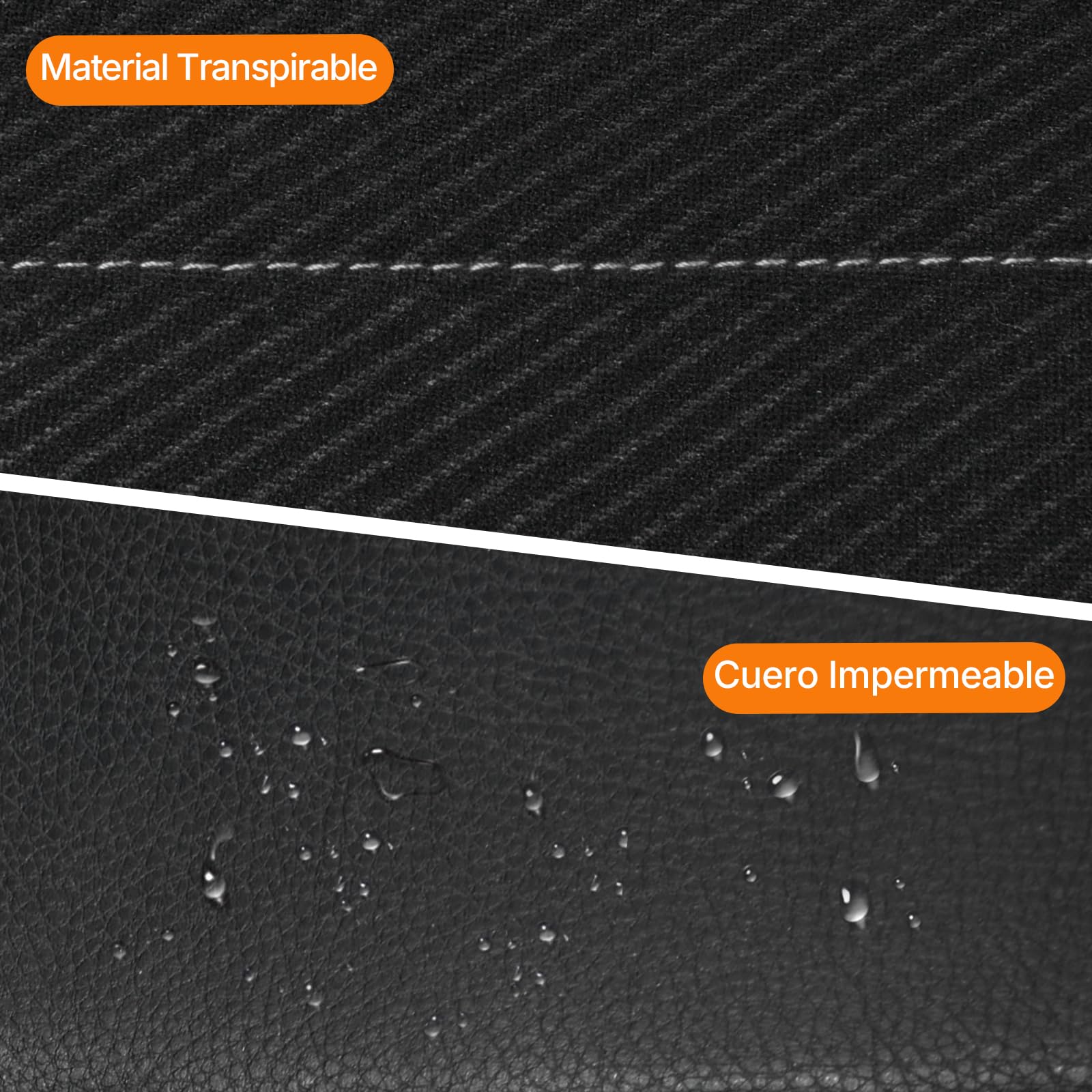 TOYOUN Fundas de Asiento de Coche de Piel sintética, 2 Asientos Delanteros, Ajuste Universal para Coches, Camiones, SUV, Furgonetas, Compatible con Bolsa de Aire, Protector de Asiento Antideslizante