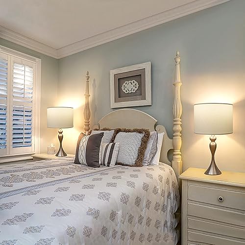 Miniatura 3 de Juego de 2 pantallas de lámpara, pantallas de tambor de 12.6 pulgadas de parte superior x 12.6 pulgadas de fondo x 8 pulgadas de alto, pantallas de