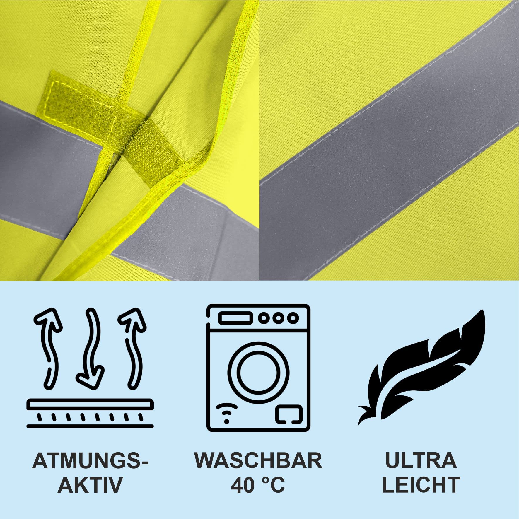 Sicherheitsweste GELB Warnweste nach EN ISO 20471 zertifiziert - Warn Weste für FAHRSCHULE- Unisex mit hochwertigem Reflektorstreifen