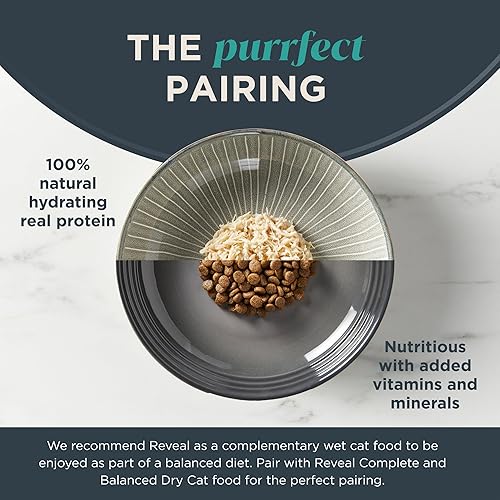 Miniatura 6 de Reveal - Alimento húmedo natural para gatos, 24 unidades, sin granos, alimentos enlatados de ingredientes limitados para gatos, pechuga de pollo en