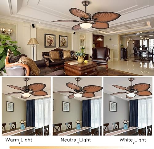 Miniatura 3 de Ventilador de techo de granja de 52 pulgadas Breeze Tropical Coastal Outdoor Ventilador de techo con luz LED control remoto aceite bronce cepillado