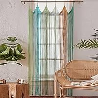 IOWER Colorful Macrame Boho Curtain - Handmade 35x74 Inch Doorway Window Divider for Home, Weddings & Parties