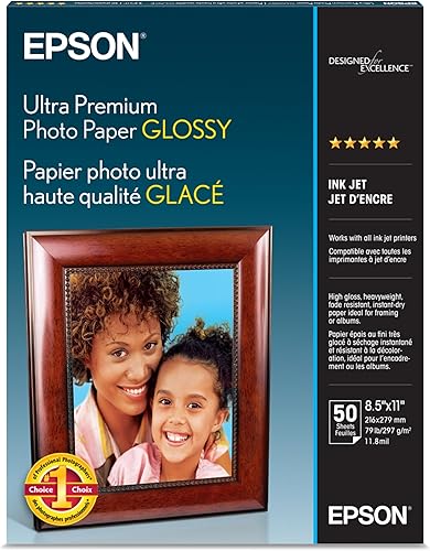 Epson (S042175) - papel fotográfico brillante ultra premium, presentación (8.5 נ11 pulgadas, 50 hojas), Blanco Valor no encontrado