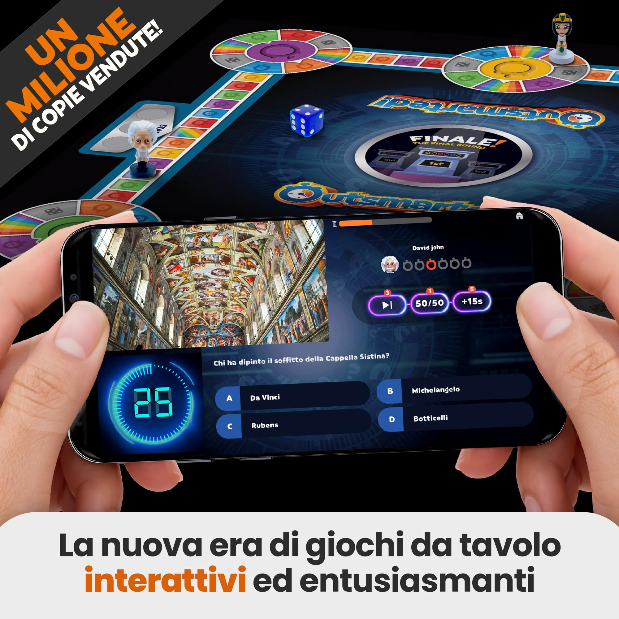 Outsmarted Ultimate Edition – 10 entusiasmanti categorie bonus | Bambini, ragazzi e adulti | Per le serate di gioco in famiglia e con gli amici | 2–24 giocatori | Età +8 | +10.000 domande