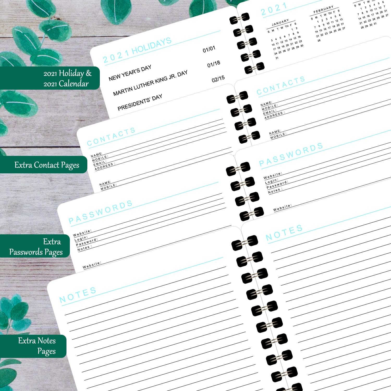 2021 Academic Weekly and Monthly Planner (Green)