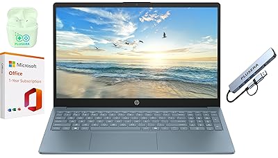 HP 15.6" FHD Business & Student Laptop Computer, 16GB RAM 1TB SSD, 8-Cores Intel Core i3, Windows 11 Home with Copilot AI, Fingerprint Reader, PLUSERA Earphones & 8-in-1 Hub Included, Silver