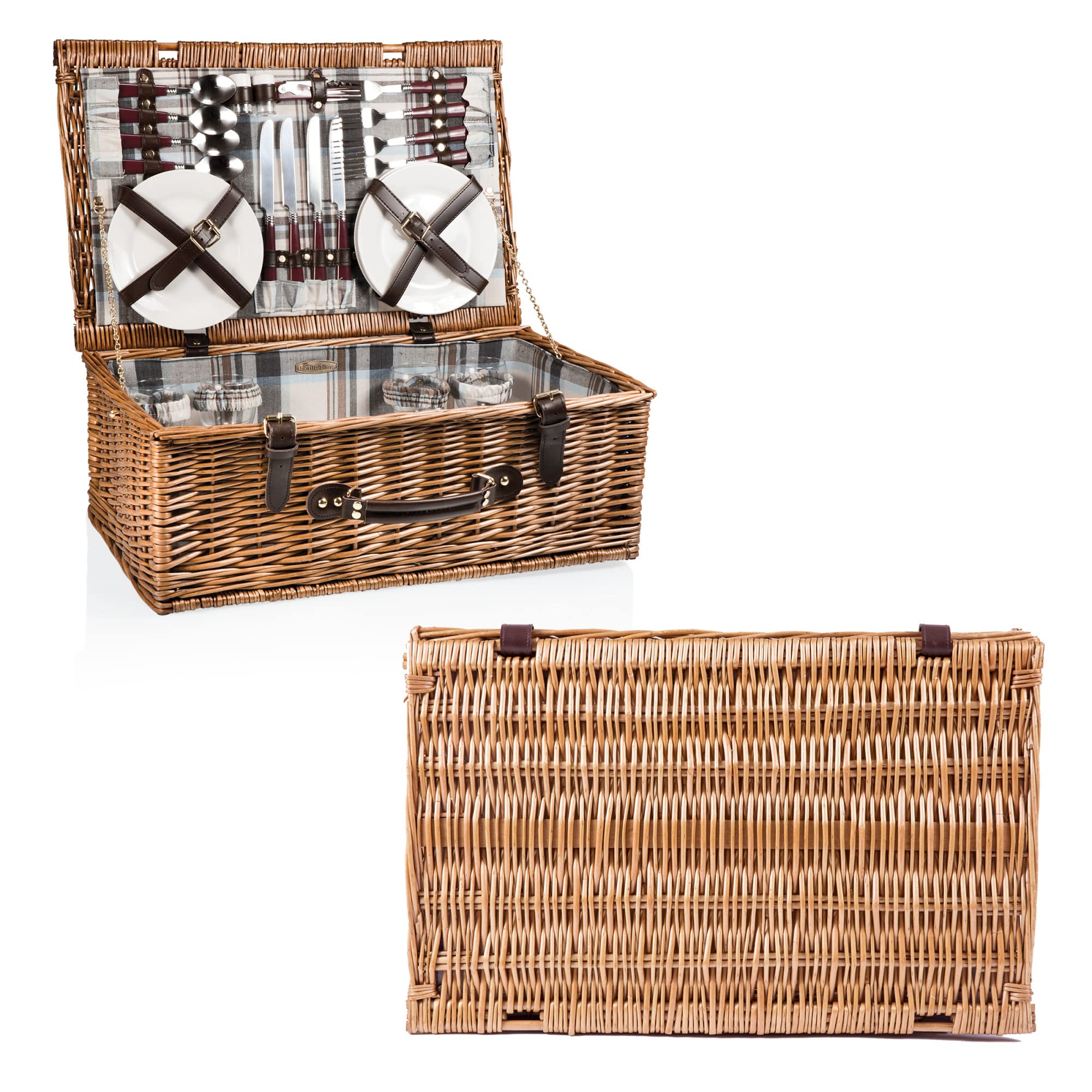 Picnic Tiempo Newbury Sauce Cesta de Picnic con Servicio para Cuatro Deluxe