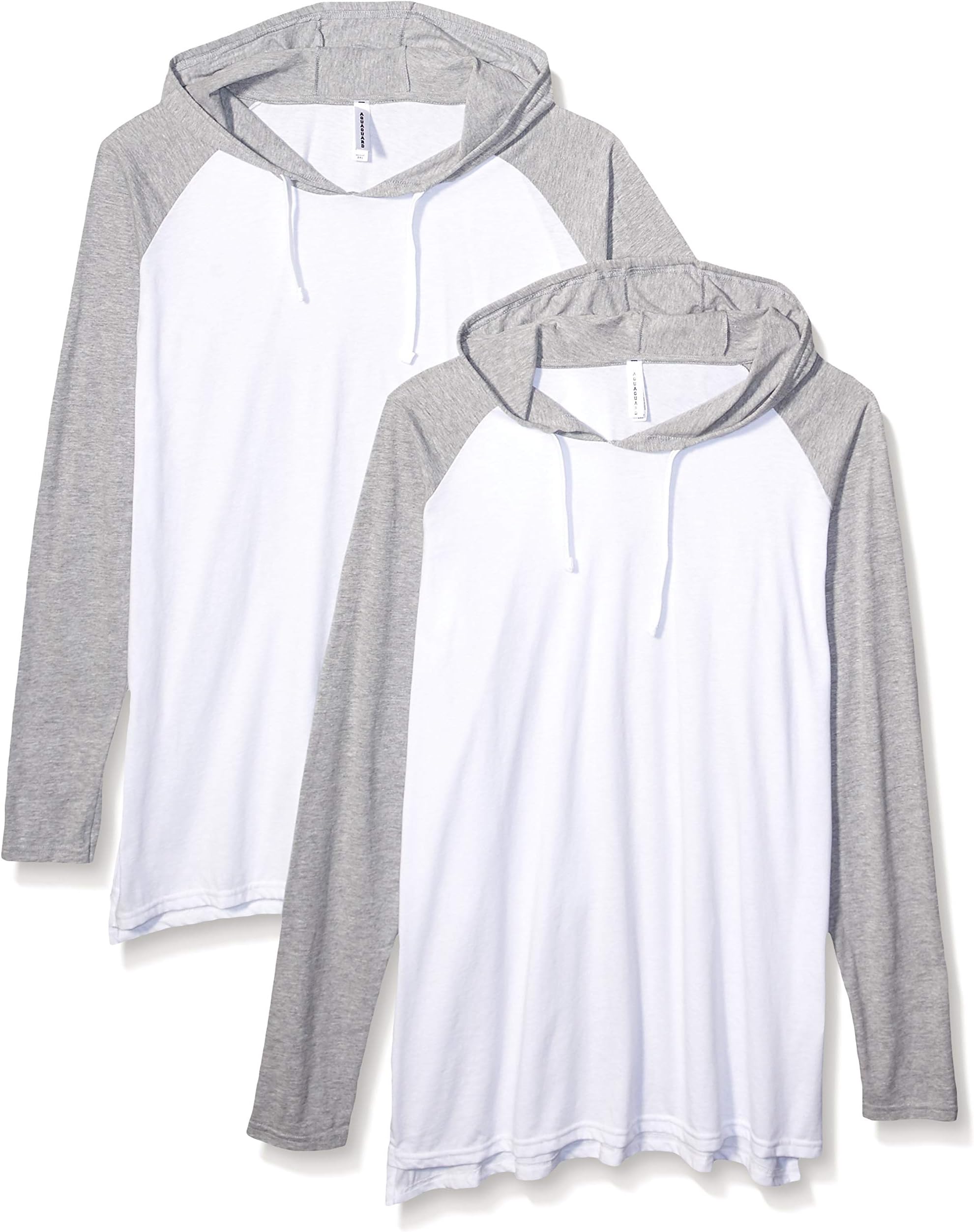 AquaGuard Men's Hooded Raglan Long-Sleeve Fine Jersey T-Shirt-2 Pack