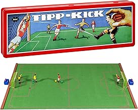 Tipp-Kick Retro 80 x 47 cm, The Ready-to-Play Set with 2 x Players, 2 x Goalkeepers, 2 x Metal Goals, 2 x Balls, Playing Field Made of Felt