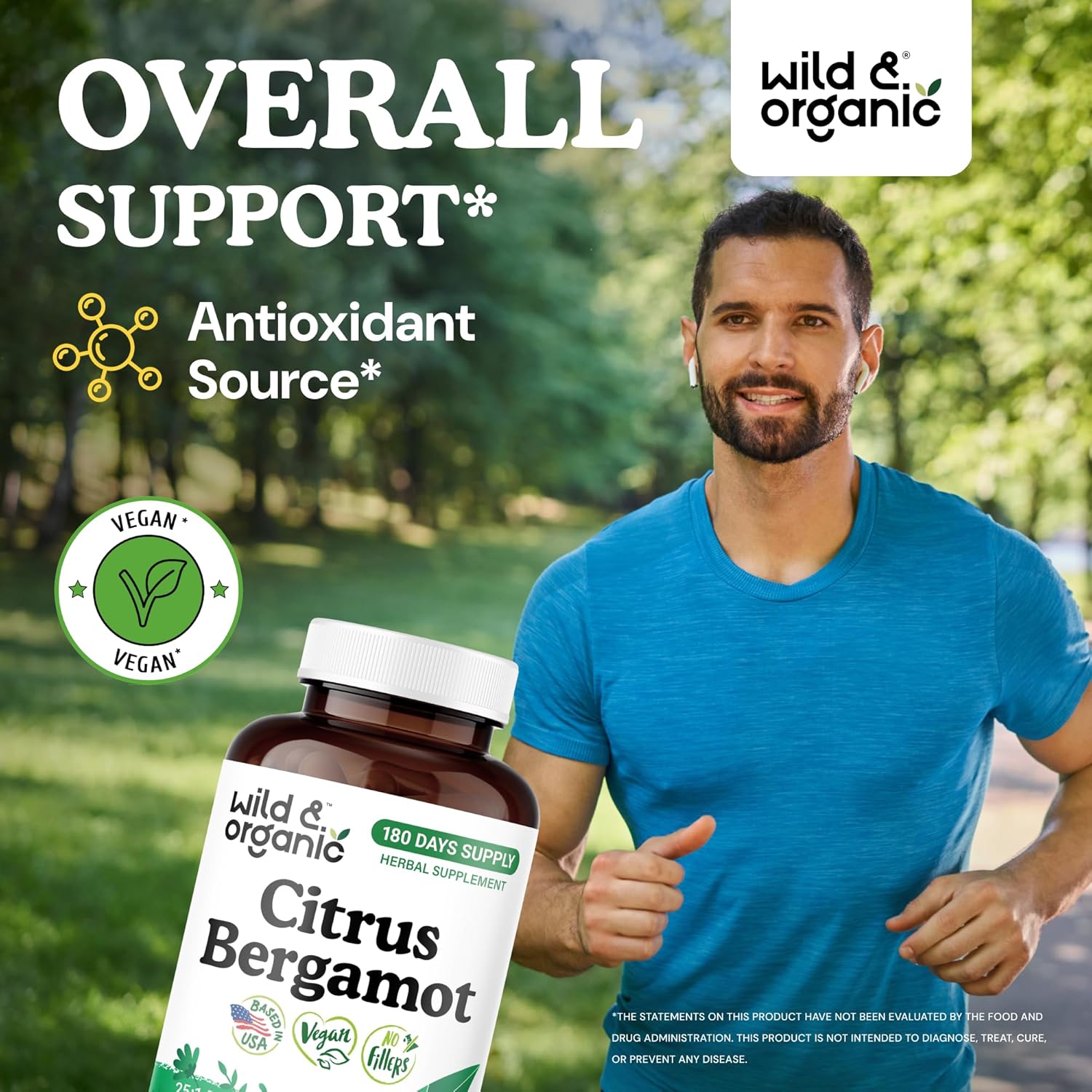 Wild & Organic Citrus Bergamot 12500mg Capsules - Antioxidant & Overall Support - Citrus Bergamot Supplement - Citrus Bergamia Fruit Extract Powder - Vegan, No Fillers, Non-GMO - 180 Count - Image 2