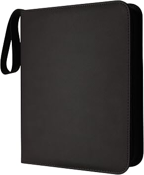 Toploader Binder 4 Pockets, Portable Trading Card Binder Holder Albums Book For Sports, Trading, And Gaming Cards Black - Total 144 Pockets