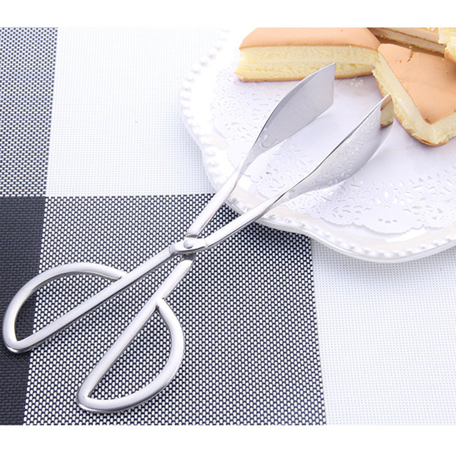 Pinzas de Comida Astarye Paquete de 2 de Acero Inoxidable Barbacoa Cocina Pinzas de Cocina Utensilio para Servir Galletas Pinzas Pastel Accesorios de Cocina