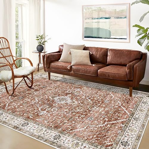 Alfombras de interior para sala de estar, alfombra bohemia de 4 x 6 pies, ultra suaves, vintage, para decoración de dormitorio, cuarto de servicio,