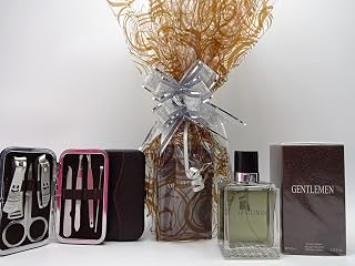 Glory Cosmetics Luxury Gift For Men, Gentlemen EDT Pour Homme Natural Spray 100ml, Manicure Grooming Kit Gift Wrapped Gift Hamper
