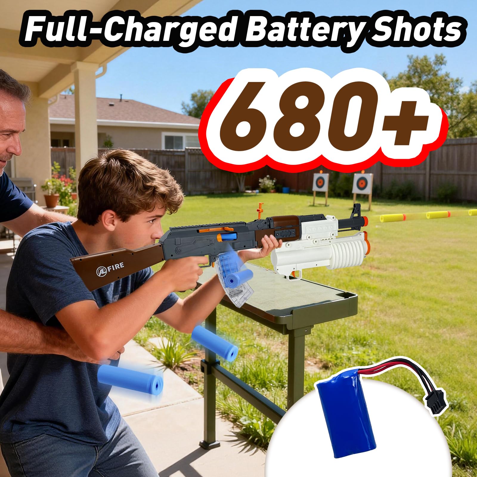 Spielzeug Pistole, Granate, Elektrische, Spielzeug Waffen, AK Toy Gun | Granate und 2 Modi Elektrischer/Manueller, Blaster Pistolen Blaster Gun AK Electric Toy Guns, Spielzeug für Erwachsene Kinder
