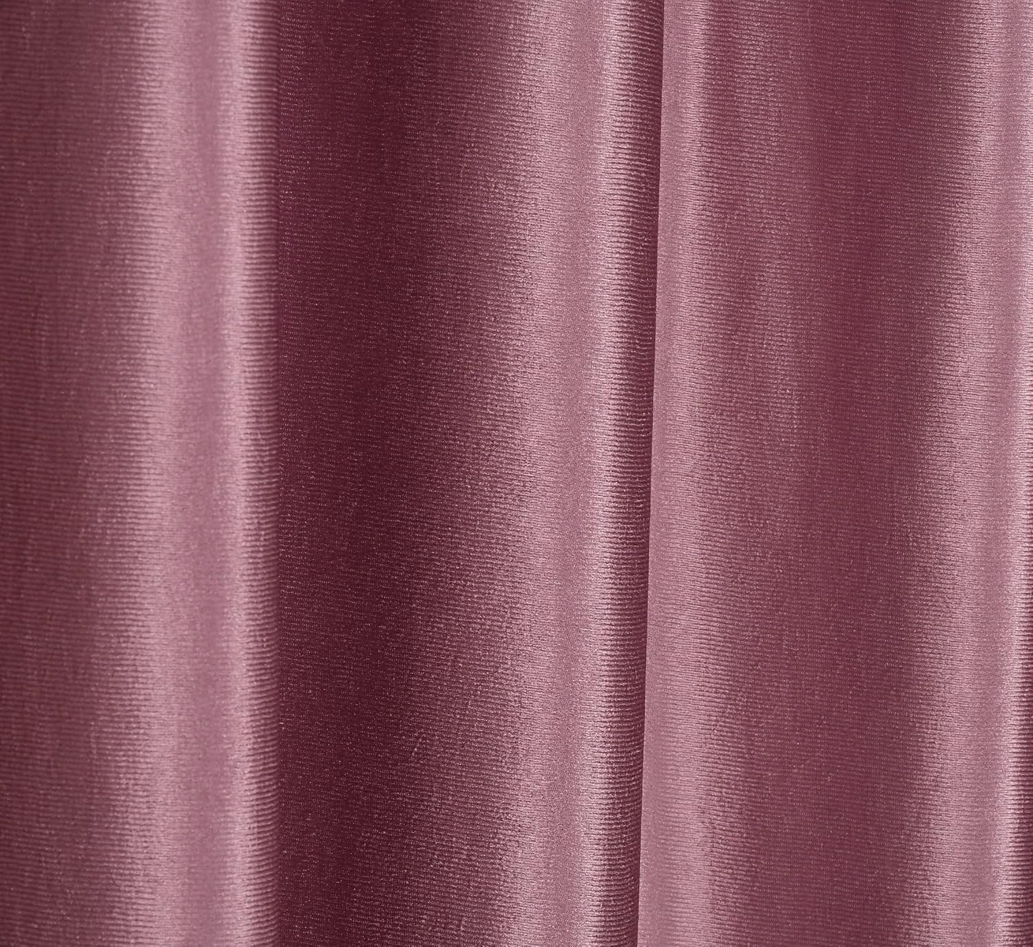 Exporthub 2 Piece Eyelet Polyester Door Curtain Set - 7ft, Burgundy 4