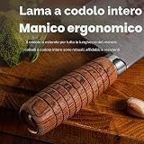 SHI BA ZI ZUO Coltello da cucina da 8 pollici Coltello da chef professionale Coltello per verdure in acciaio inossidabile Lama con finitura antiaderente sicura con manico in legno antiscivolo - 5