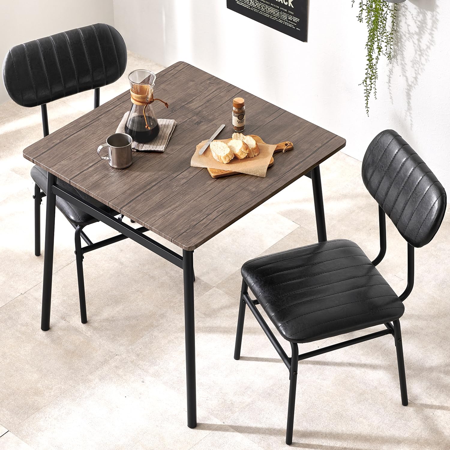 Amazon｜萩原 ダイニングテーブルセット 2人用 3点セット 【 カフェ風