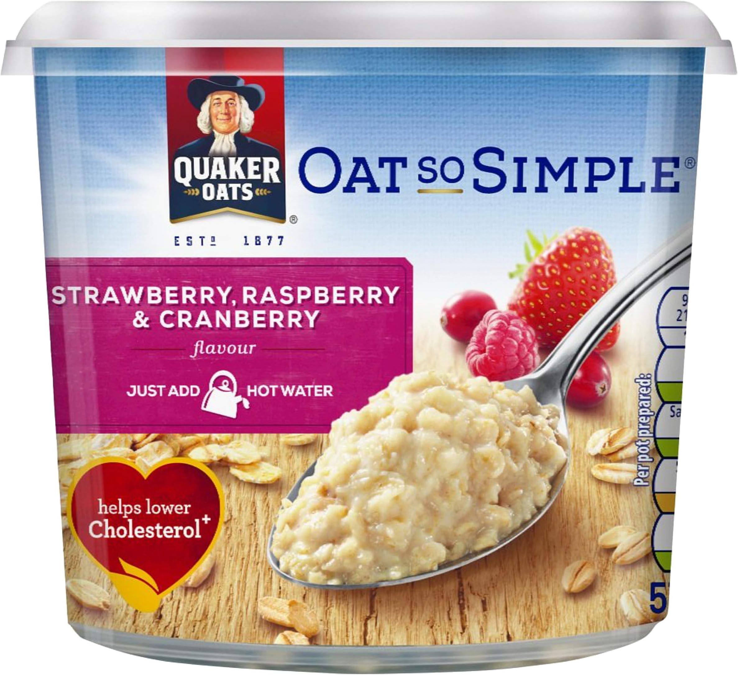 Quaker Oat So Simple Strawberry Raspberry and Cranberry Flavour, 57g