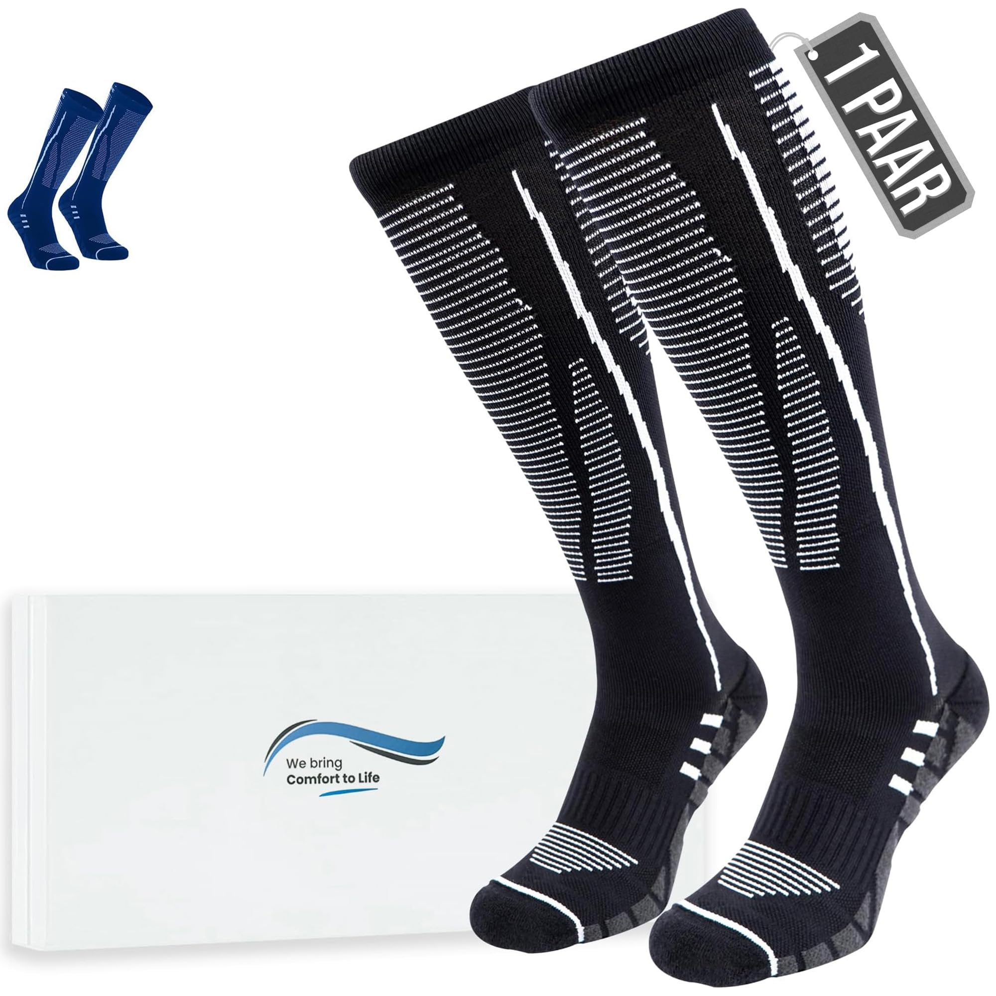 360 RELIEF Kompressionsstrümpfe Herren und Damen, Stützstrümpfe | Abgestufte Thrombosestrümpfe für Sport, Laufen, Flug, Reise, Joggen, Radsport, Kompressionssocken