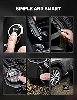 Vista 8 de AstroAI - Inflador de neumáticos - Compresor de aire portátil para neumáticos de auto - Bomba automática de 12 V CC con manómetro digital, 100 PSI