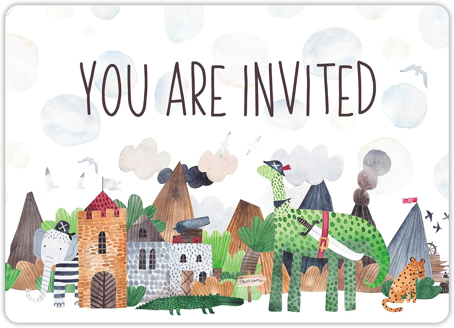 CALLUNA® 24 Children's Birthday Invitation Cards Colourful Birthday