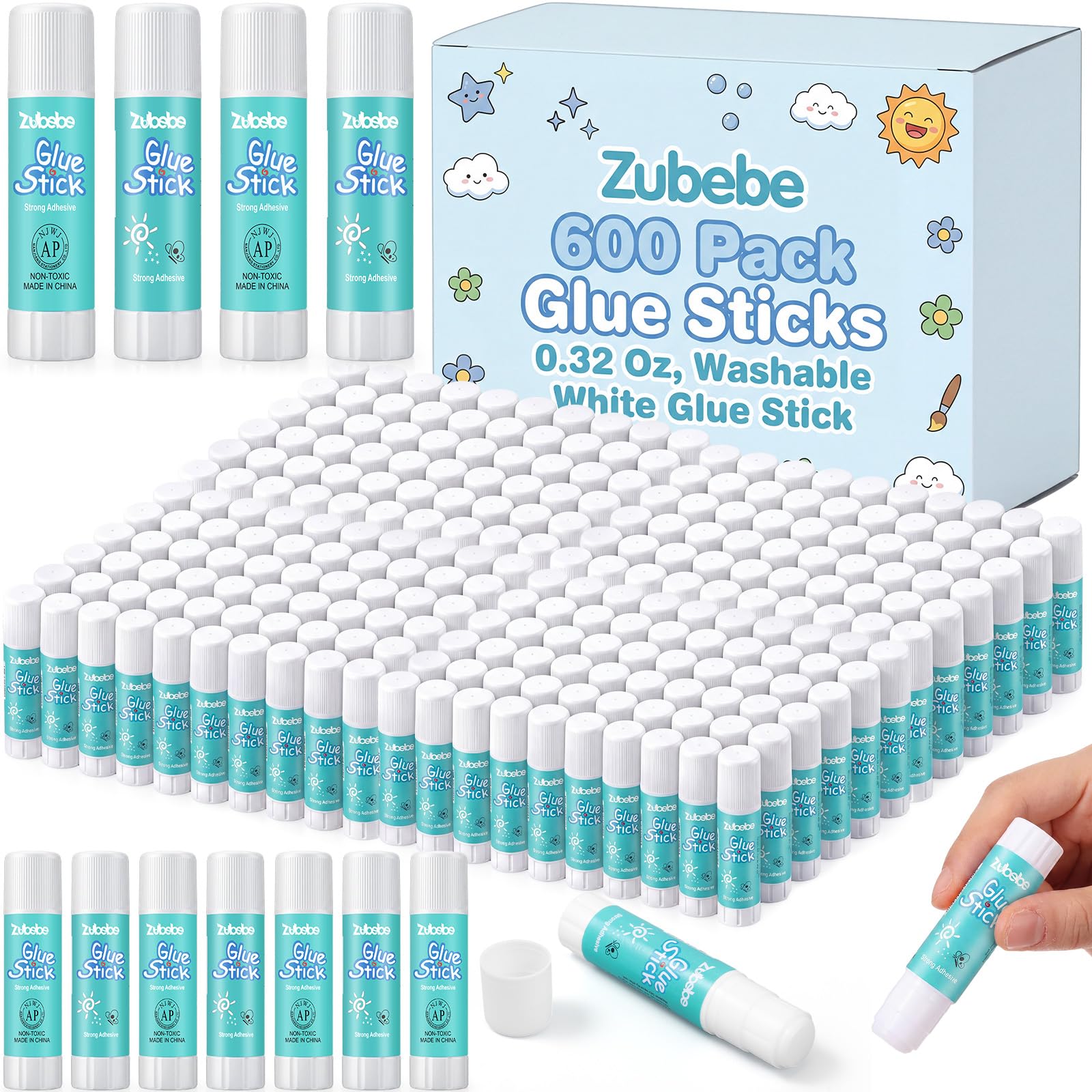 Photo 1 of Zubebe 600 Count Glue Sticks, 0.32 oz