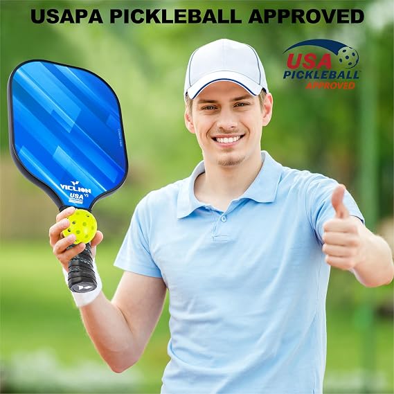 VICLION Carbon Fibre Pickleball Paddles Set of 2, USA Pickleball Approved
