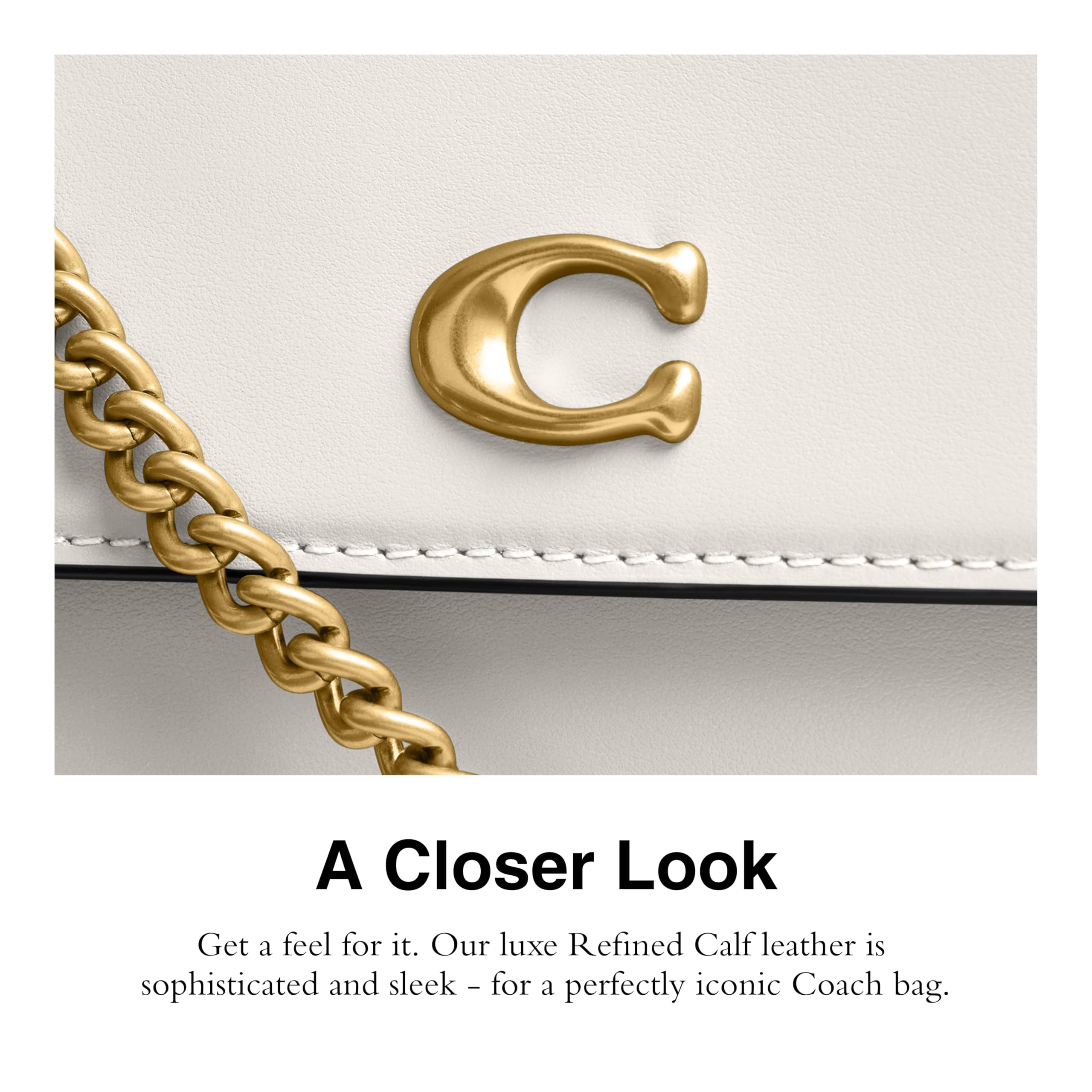 COACH Brook Flap Chain Bag - Bolsa de cadena con solapa esencial Mujer