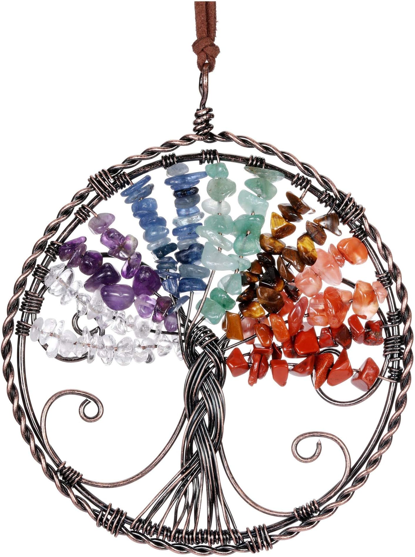 CrystalTears 7 Chakra Healing Crystal Hanging Ornament Natural Quartz ...