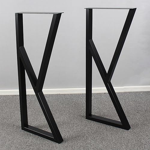 Miniatura 7 de MBQQ Patas de muebles de 35 pulgadas de alto y 15 pulgadas de ancho, patas de mesa rústicas en forma de K, patas de escritorio de metal resistente,