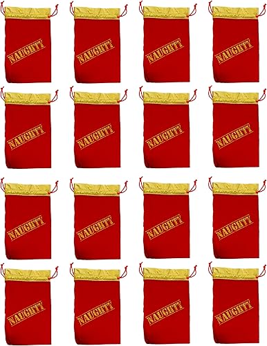 Miniatura 3 de K-Kraft Christmas You've Been Naughty - Bolsas de regalo de terciopelo (paquete de 12  9 x 14 pulgadas)