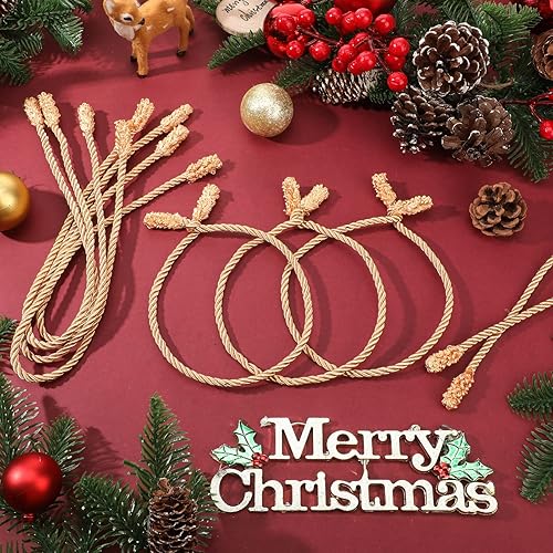 Miniatura 5 de Guirnalda de Navidad de 20 pulgadas, lazos decorativos de Navidad para barandilla, lazos giratorios reutilizables y flexibles para Navidad,