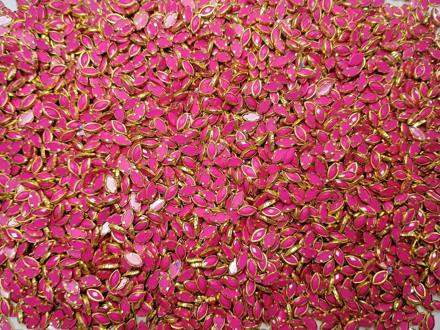 Goonmala Kundan Stone Plastic for Jewellery Making, Bangles Embroidery Craft & Cloth Works, Plastic Eye Kundan 4x8mm (Pink 500)