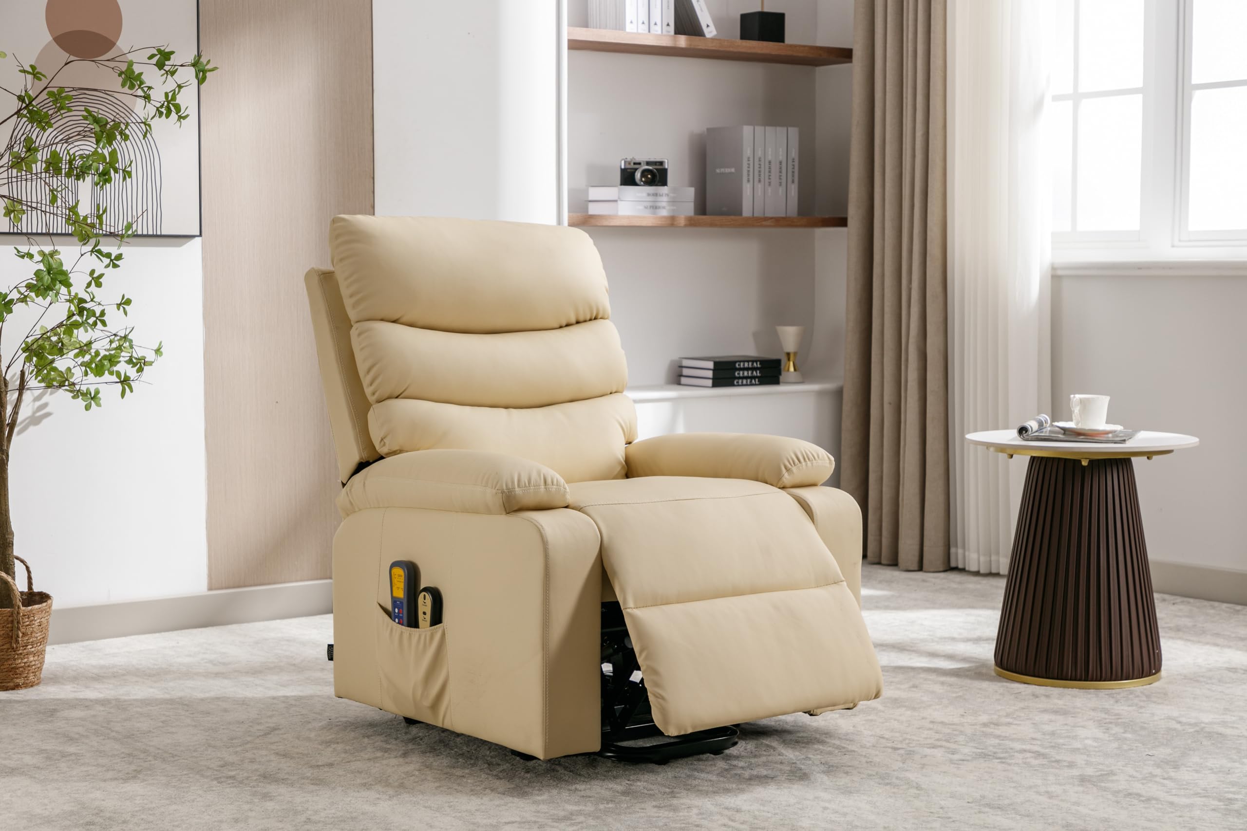 Astan Hogar Sillón Relax con Función Auto-Ayuda (Levanta Personas), Reclinación Eléctrica, Masaje Y Termoterapia, Modelo Ceci AH-AR10530CR