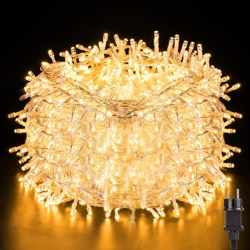 Avoalre 1000 LED-es tündérfény 25m IP44 vízálló meleg fehér 8 üzemmód kültéri karácsonyi dekoráció