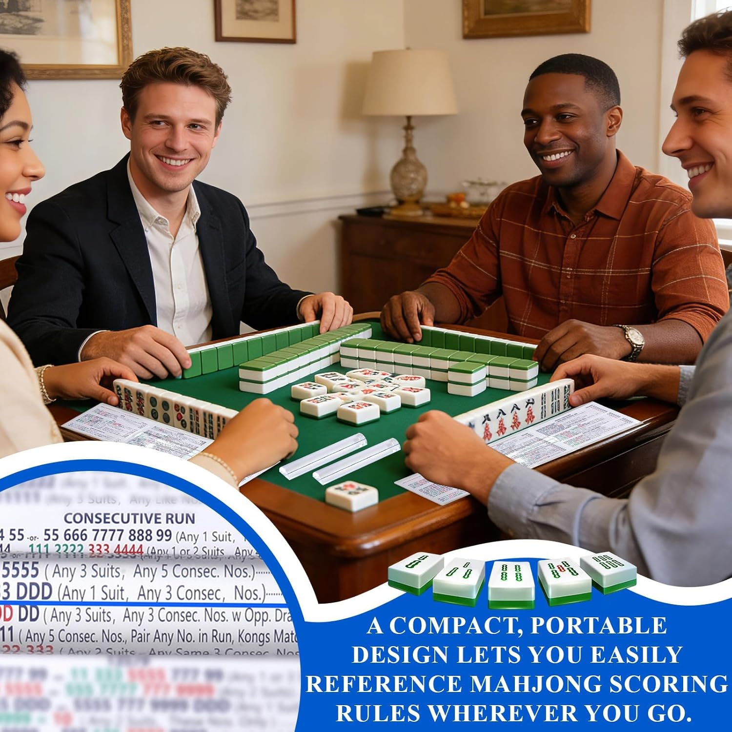 gisgfim 4 Sets Mahjong Line Readers and Card Holders Magnified Finder with Guiding Lines Mahjong Card Sleeves Mahjongg Gifts Accessories for Players Beginners Experienced Users Rules Reader Supplies