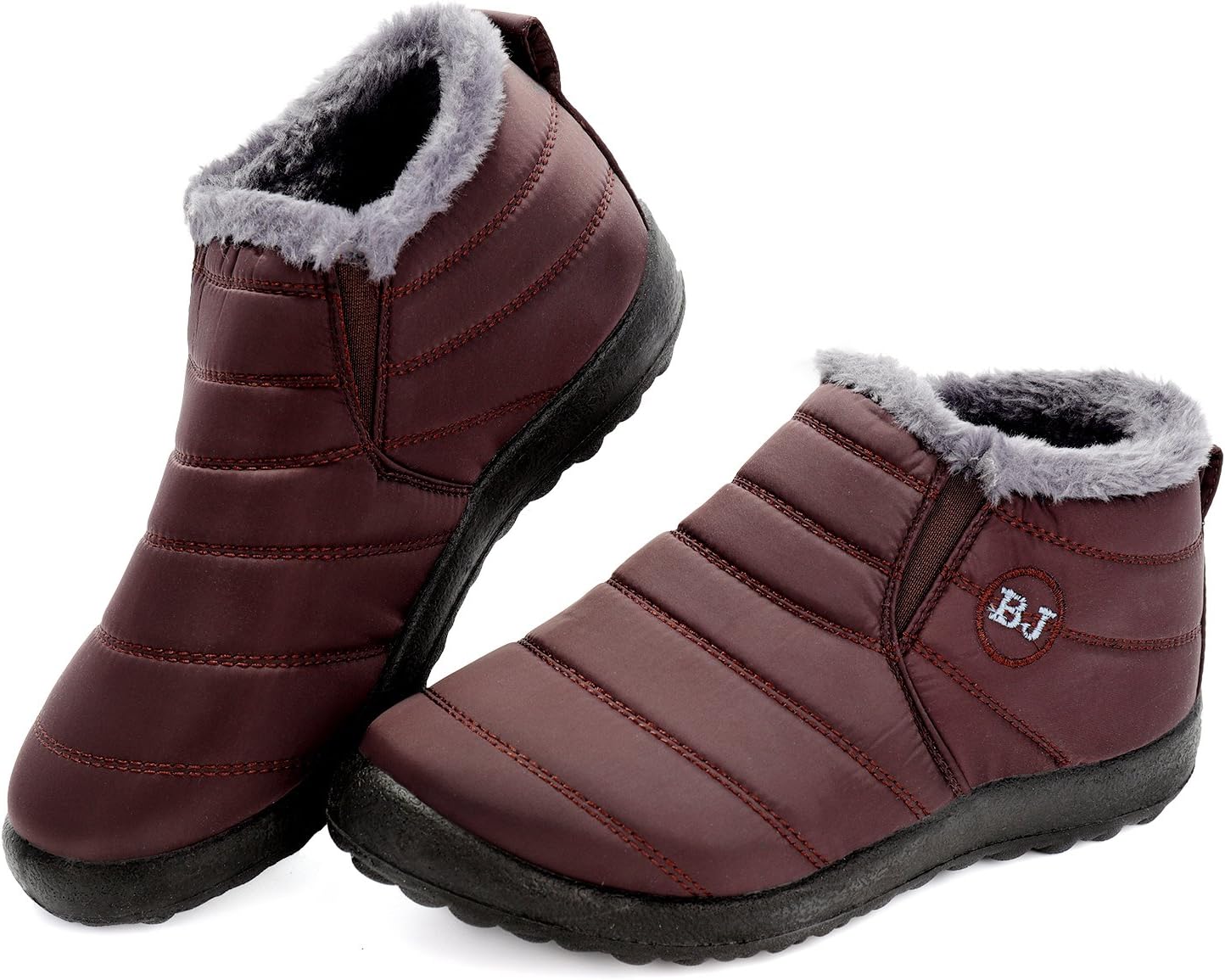 Womens Snow Boots Winter Warm Booties Fur Lined Anti-Slip Ankle Boots Outdoor Slip On Waterproof Booties Comfortable Warm Shoes - Image 6